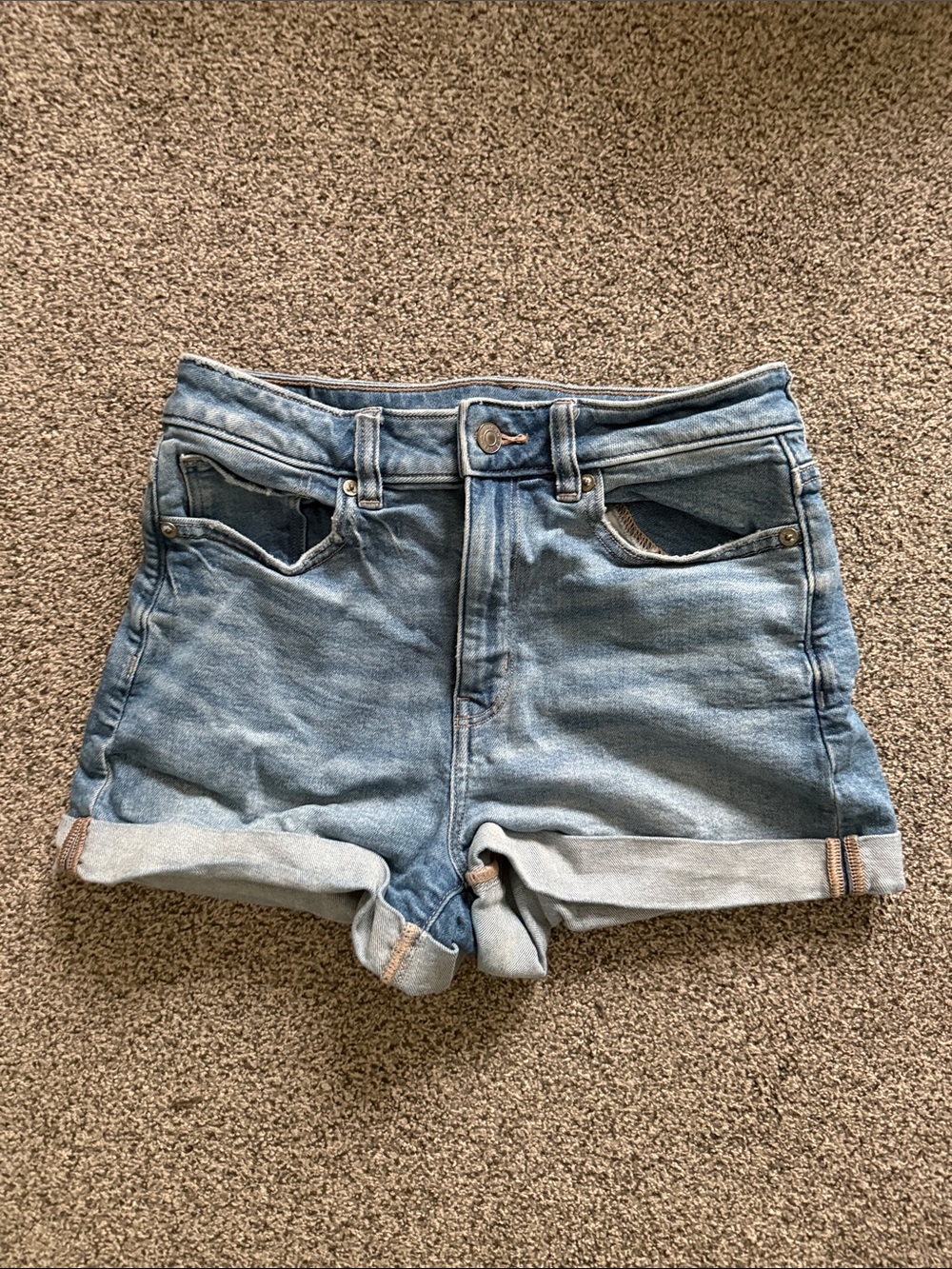 American Eagle Outfitters Light Blue Rolled Cuff Denim Shorts